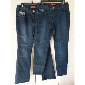 One 5 One Jeans Set Size 8 Bootcut & Tapered Dark Wash Mid Rise Coastal Cowgirl